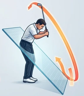 Over the top: club crossing above and outside the plane