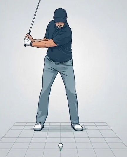 P3 — mid-backswing